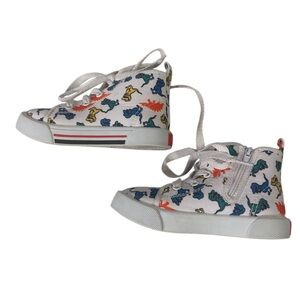 Kids Dinosaur Print High-Top Sneakers